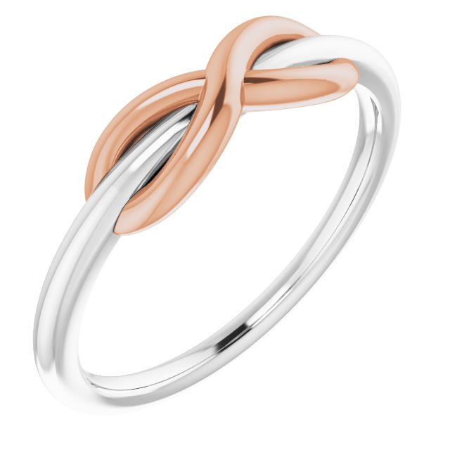 14K White & Rose Infinity-Style Ring