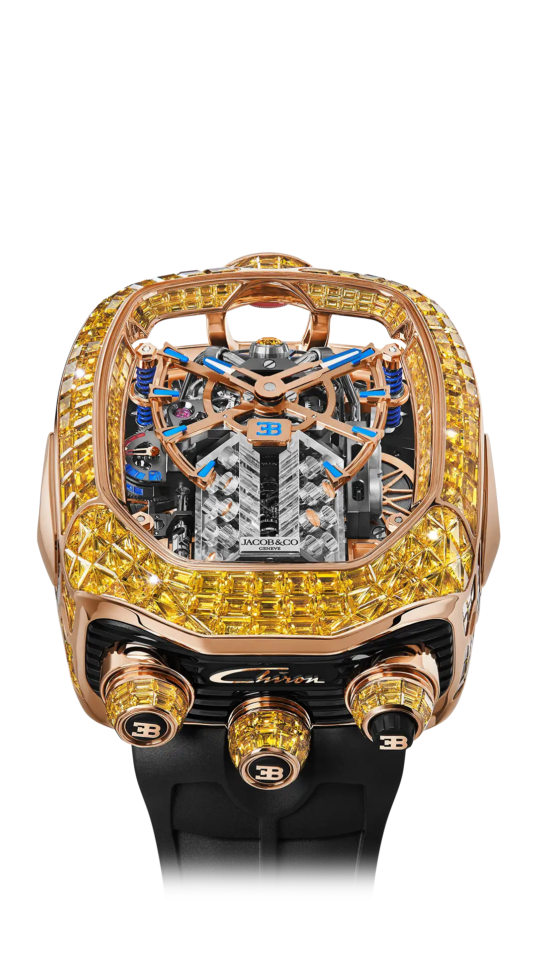 Bugatti Chiron Tourbillon Baguette |  Yellow Sapphires Jacob & Co.