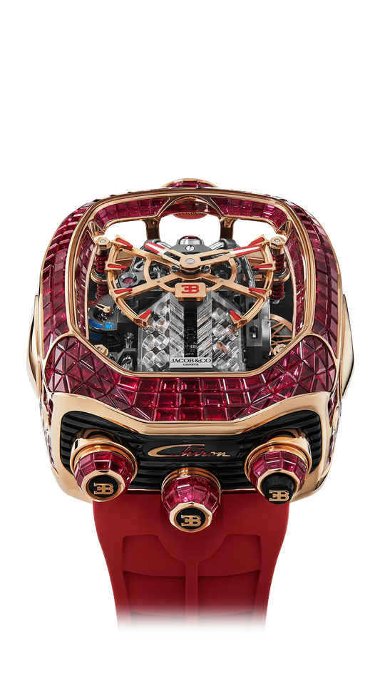 Bugatti Chiron Tourbillon Baguette |  Rose Gold (Rubies) Jacob & Co.