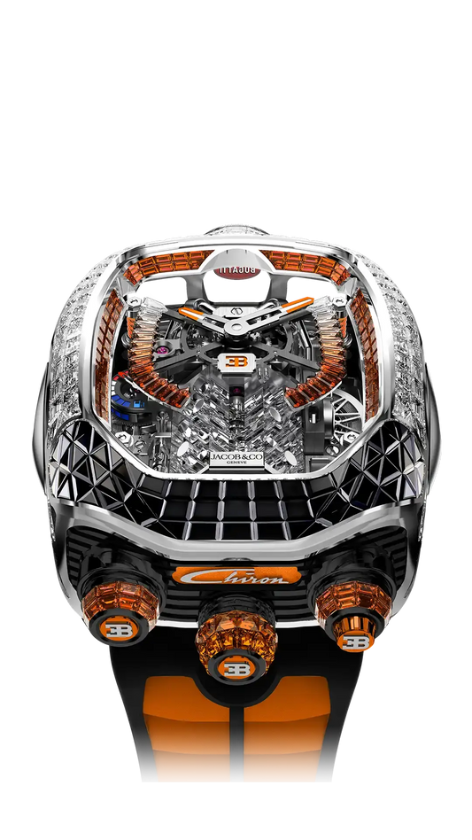 Bugatti Chiron Tourbillon Baguette |  Diamonds with Black and Orange Degrade Sapphires Jacob & Co.