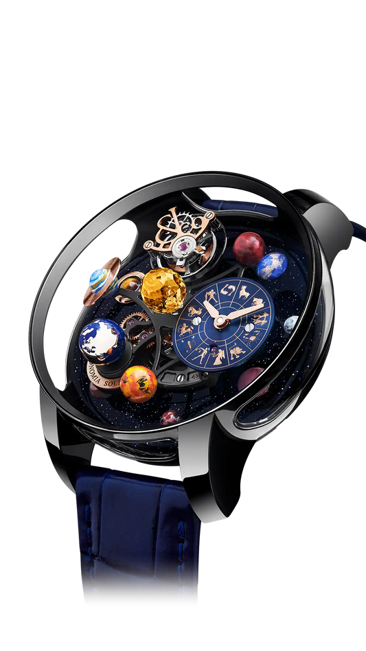 Astronomia Solar Zodiac |  Black DLC Titanium and Sapphire Jacob & Co.