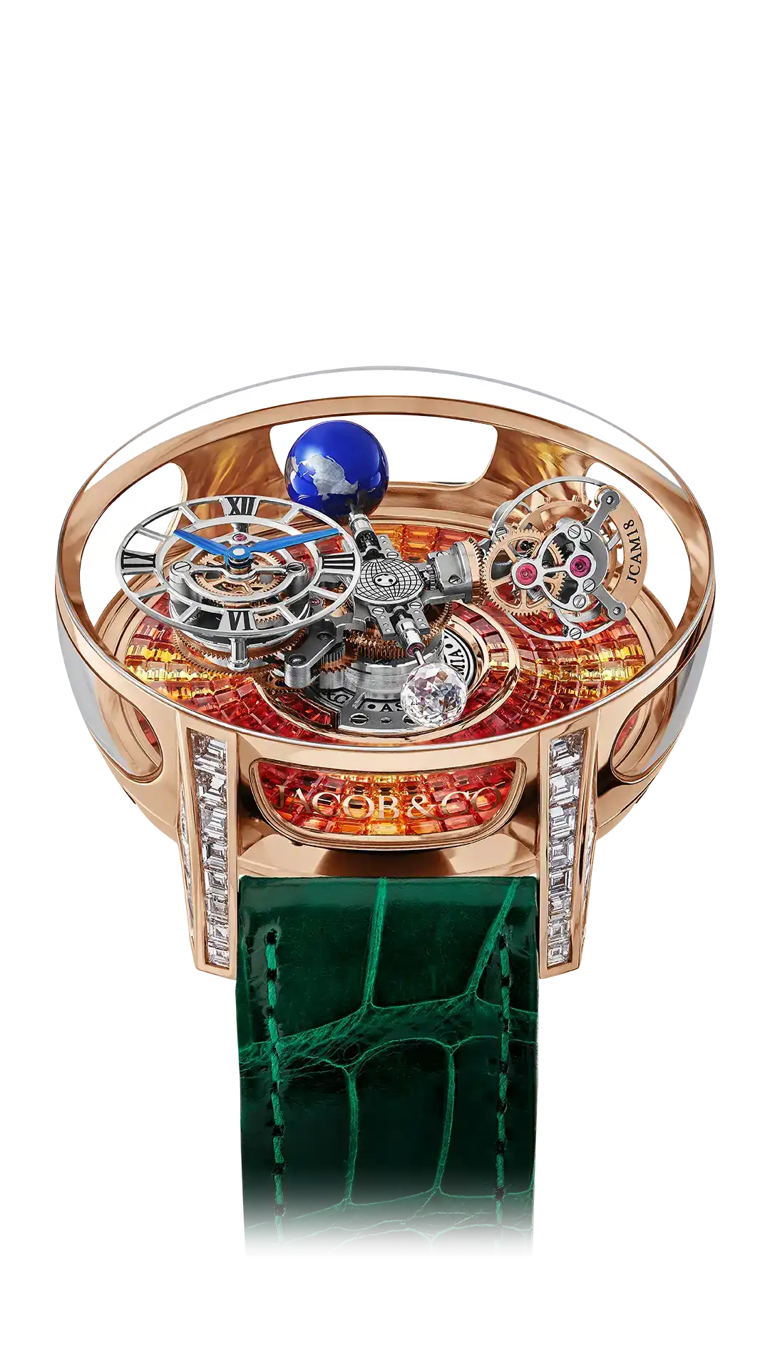 Astronomia Tourbillon Baguette |  Rose Gold, Baguette Multicolor Sapphires Jacob & Co.