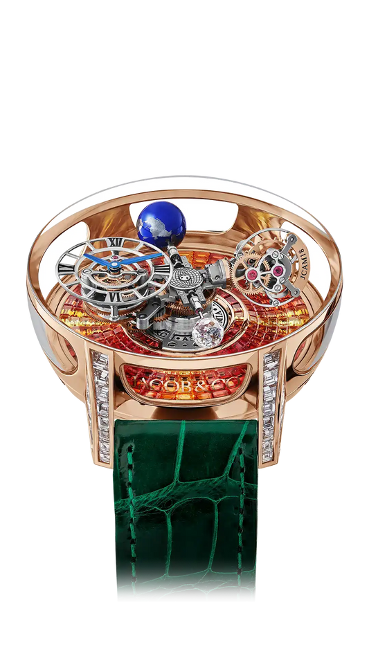 Astronomia Tourbillon Baguette |  Rose Gold, Baguette Multicolor Sapphires Jacob & Co.