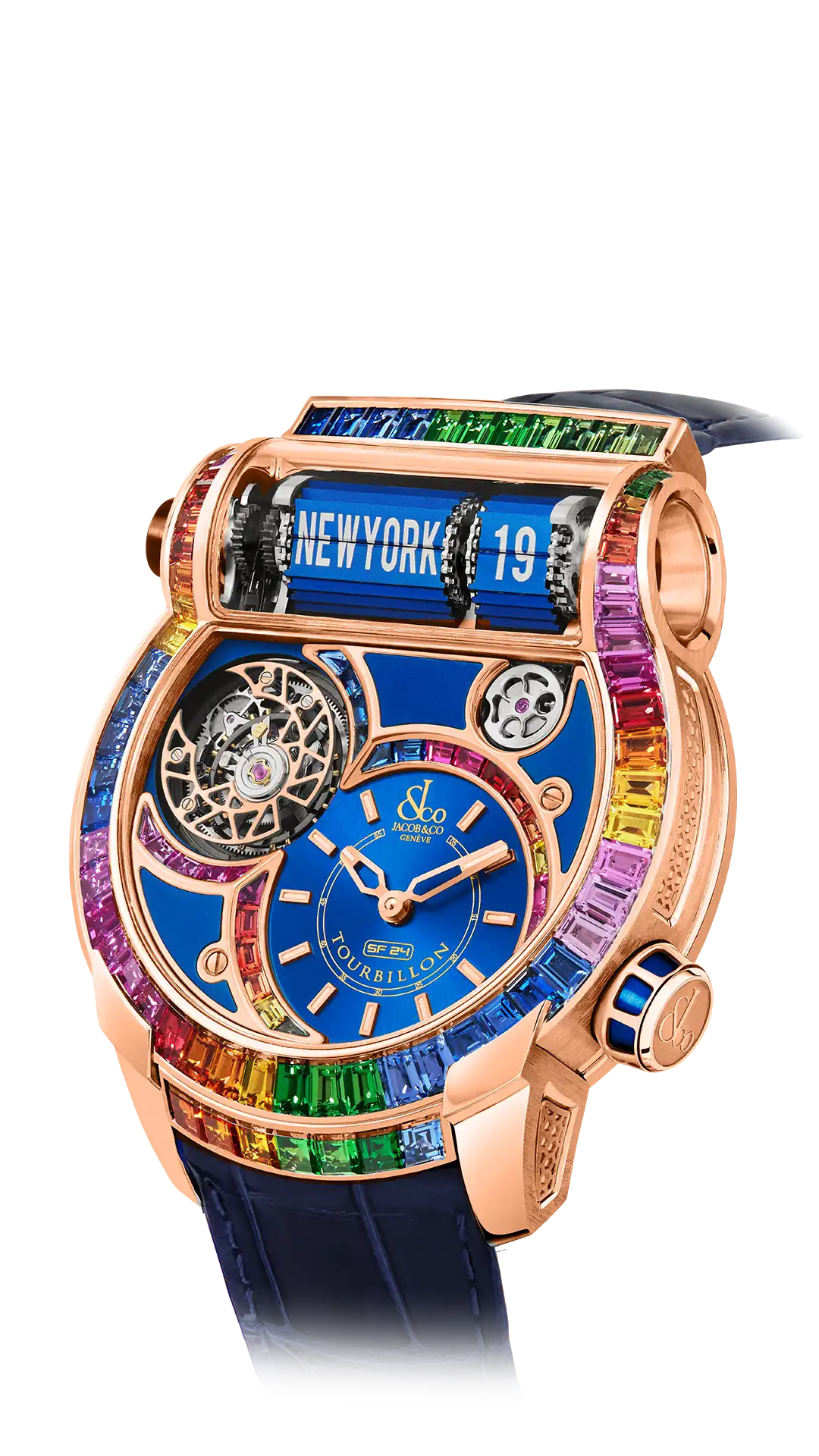 Epic SF24 Tourbillon Baguette |  Rose Gold Arlequino Jacob & Co.