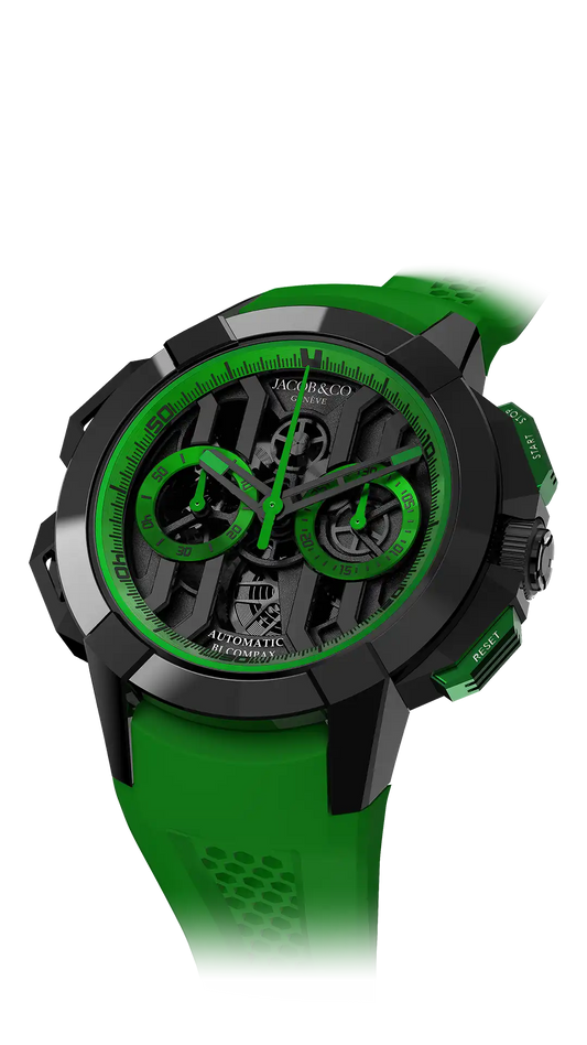 Epic X Chrono 44MM |  Black Titanium (Green) Jacob & Co.