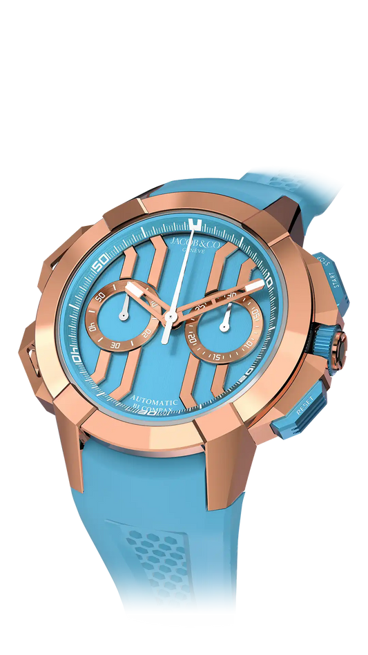 Epic X Chrono 44MM |  Rose Gold (Light Blue) Jacob & Co.