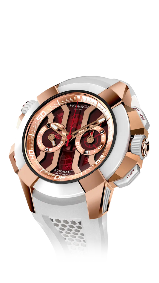 Epic X Chrono 47MM Watch | Red Dial (Rose Gold) Jacob & Co.
