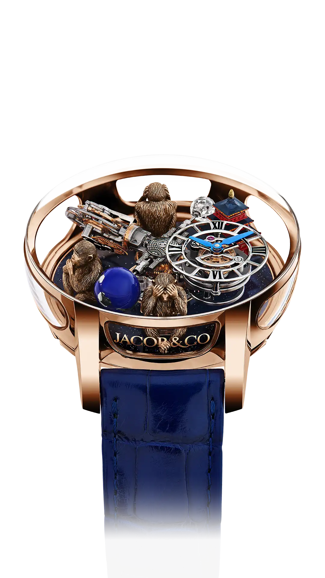 Astronomia Art |  Three Wise Monkeys + Temple (Rose Gold) Jacob & Co.