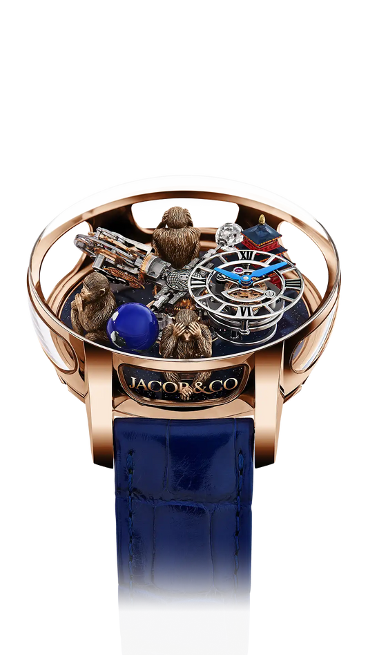 Astronomia Art |  Three Wise Monkeys + Temple (Rose Gold) Jacob & Co.