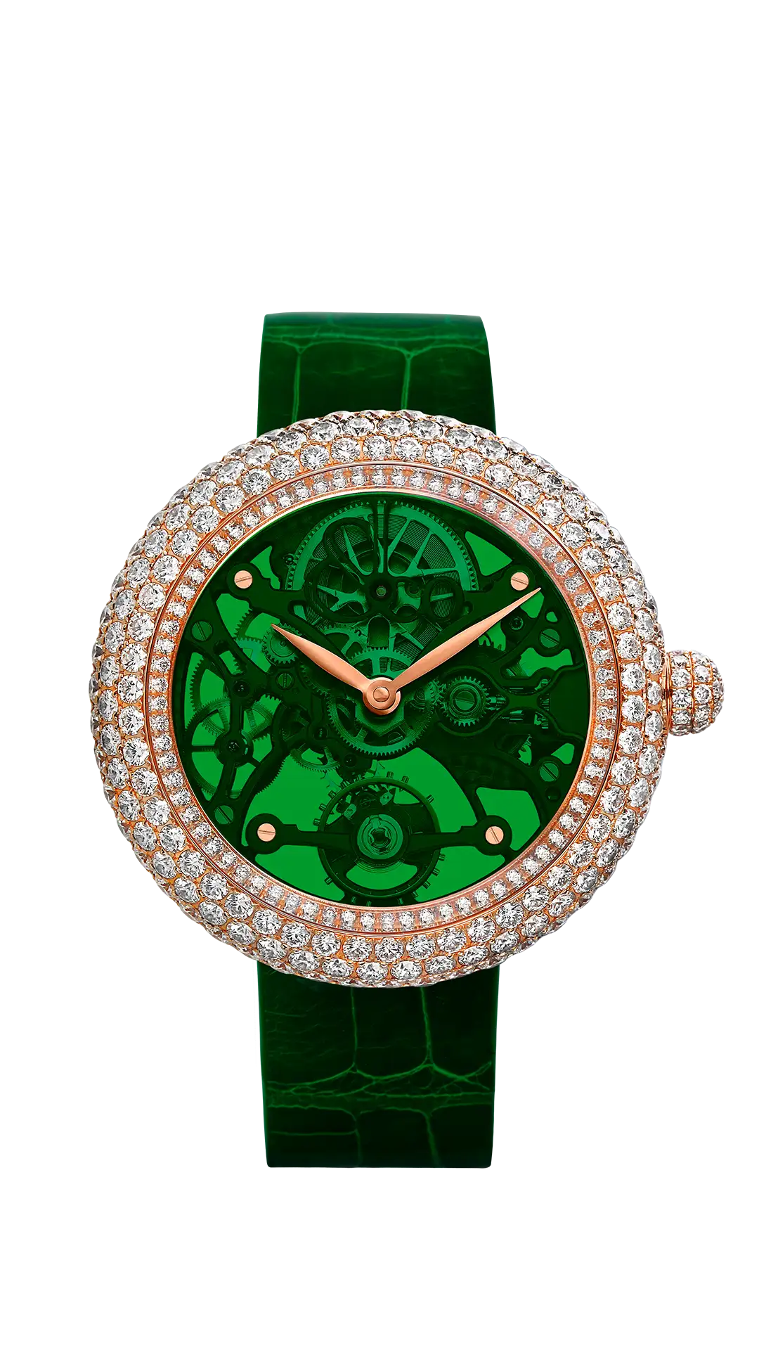 Brilliant Skeleton Northern Lights |  Rose Gold - Green Jacob & Co.