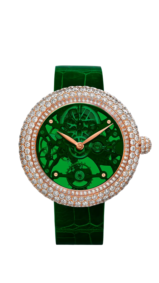 Brilliant Skeleton Northern Lights |  Rose Gold - Green Jacob & Co.