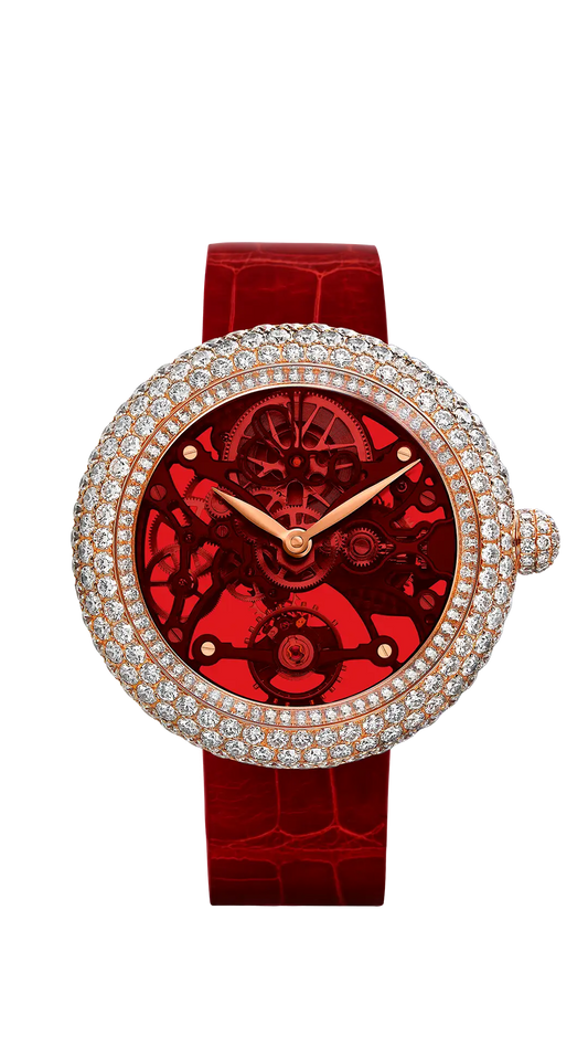 Brilliant Skeleton Northern Lights |  Rose Gold - Red Jacob & Co.