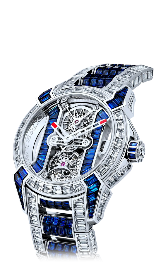 Epic X Tourbillon Baguette |  Diamonds & Blue Sapphires  Jacob & Co.