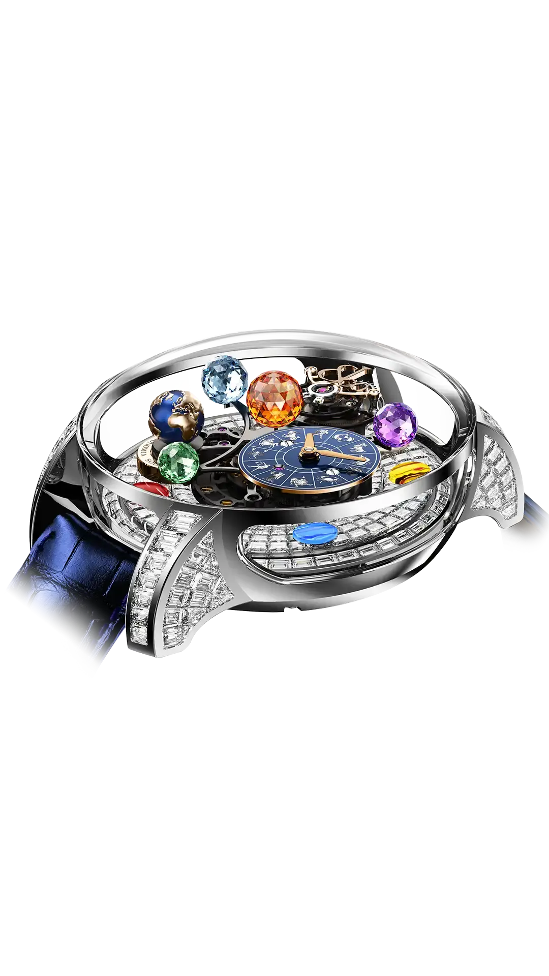 Astronomia Solar Zodiac |  Zodiac Baguette White Gold Jacob & Co.