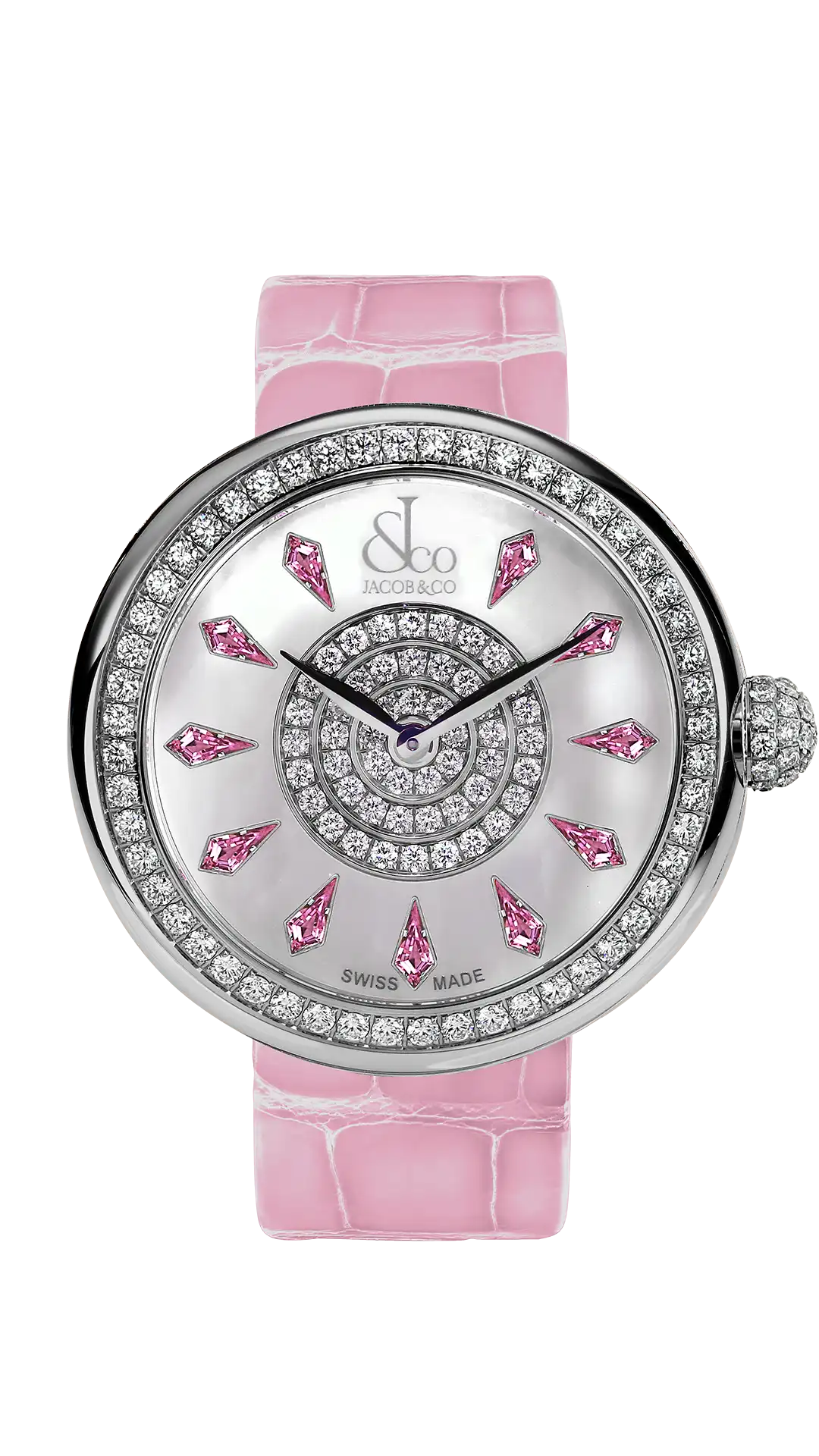 Brilliant |  Pink Sapphires in Stainless Steel Jacob & Co.