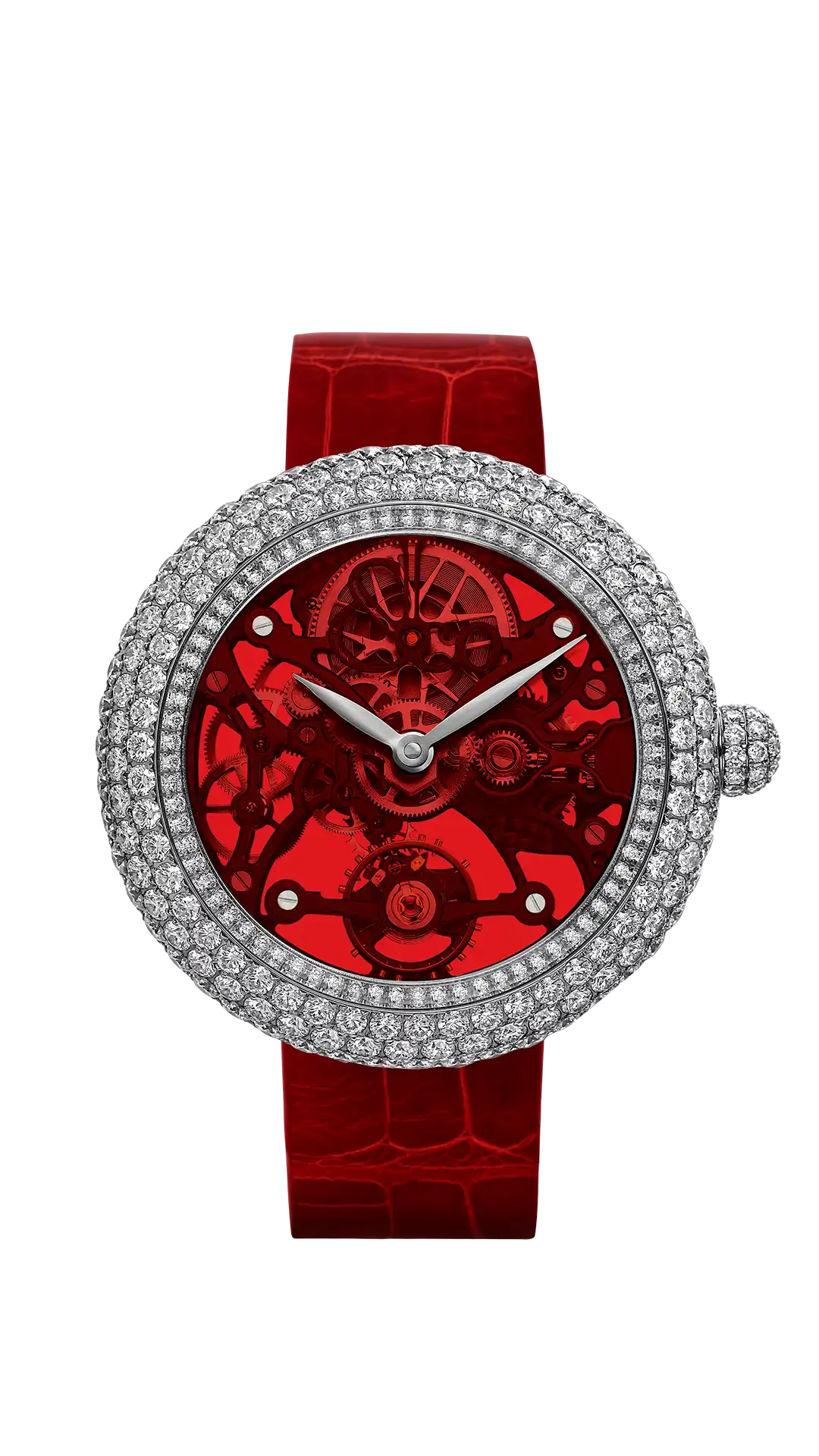 Brilliant Skeleton Northern Lights |  Stainless Steel - Red Jacob & Co.