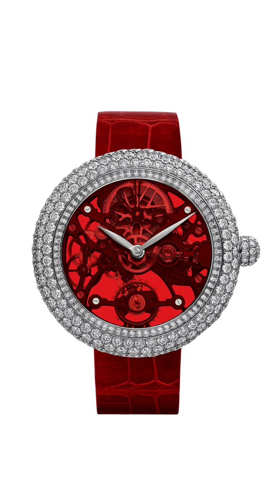 Brilliant Skeleton Northern Lights |  Stainless Steel - Red Jacob & Co.