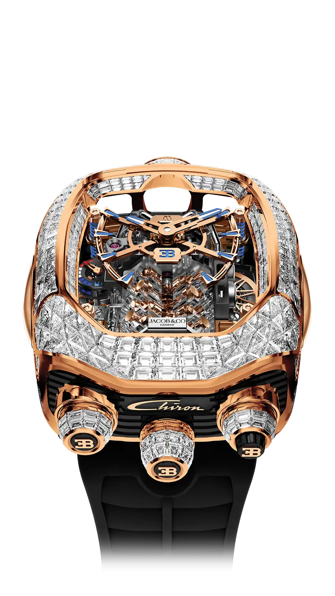 Bugatti Chiron Tourbillon Baguette |  Rose Gold Jacob & Co.