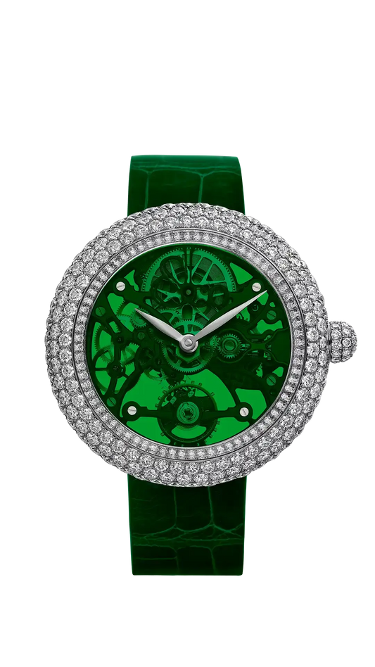 Brilliant Skeleton Northern Lights |  Stainless Steel - Green Jacob & Co.