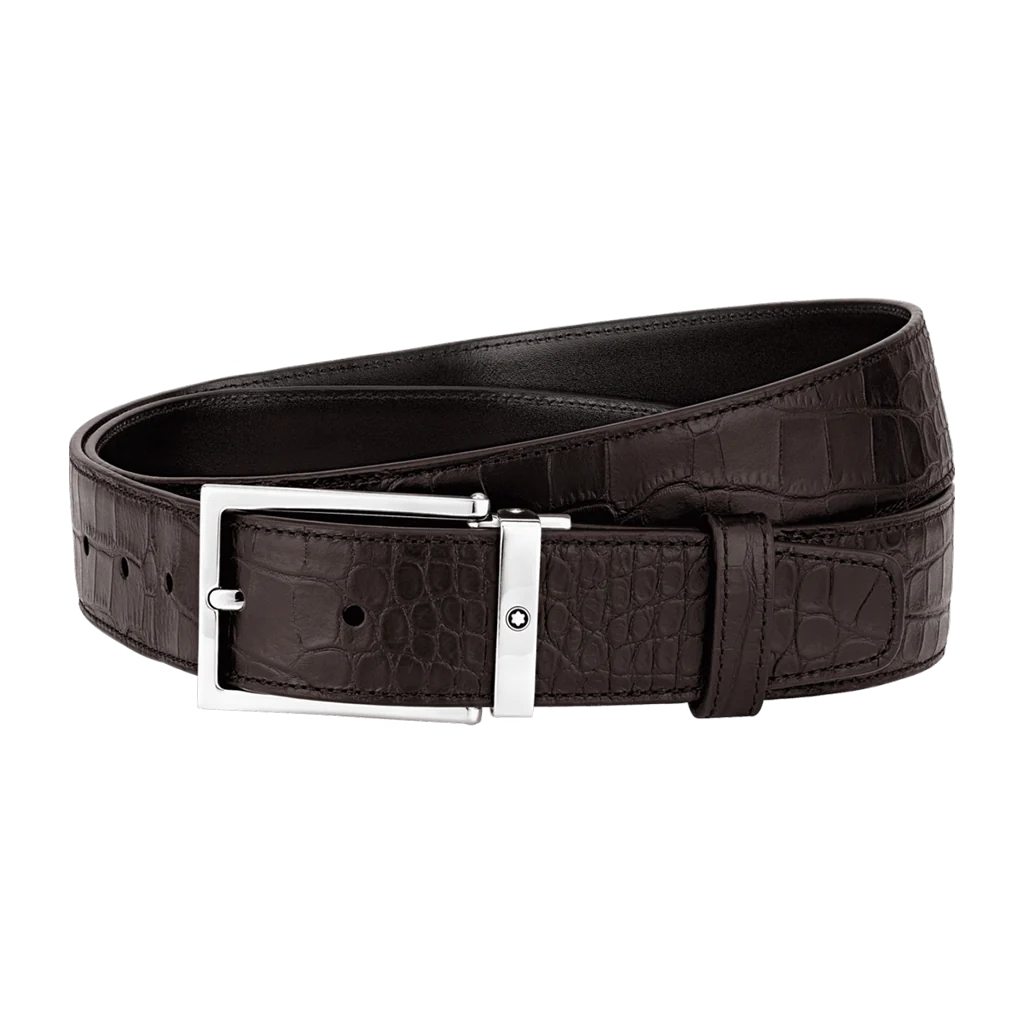 Montblanc Shiny Square Palladium Coated Belt