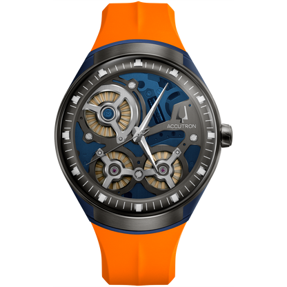 Accutron Men's DNA Watch Orange and Blue