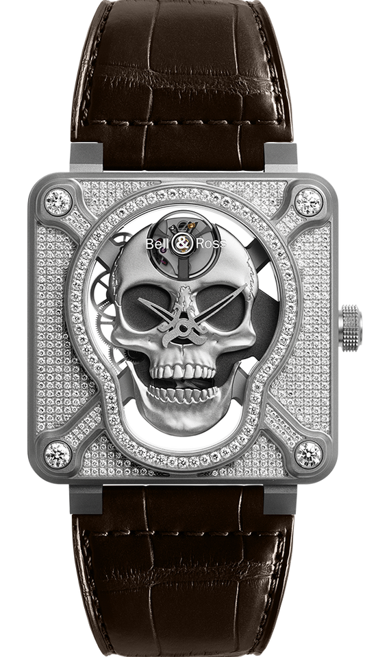 Bell & Ross BR-01 laughing skull full diamond