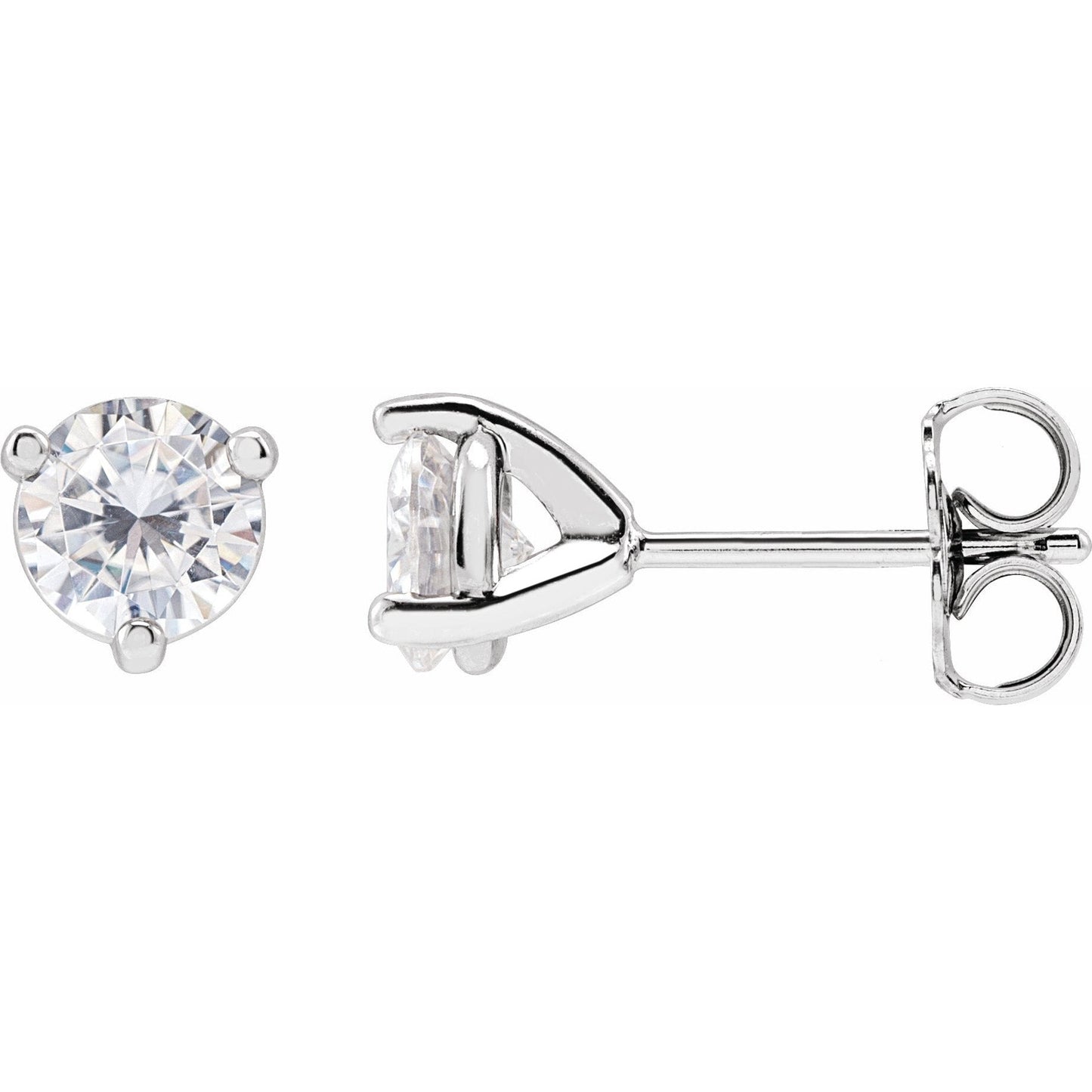 14K White 5 mm Round Lab-Created Moissaniteu2122 Earrings