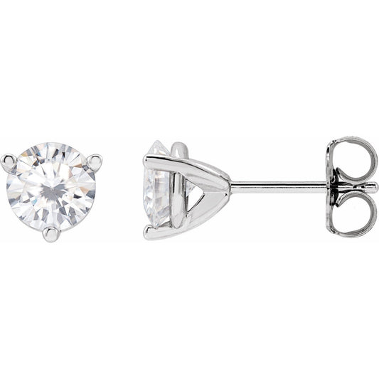 14K White 5.5 mm Round Lab-Created Moissaniteu2122 Earrings