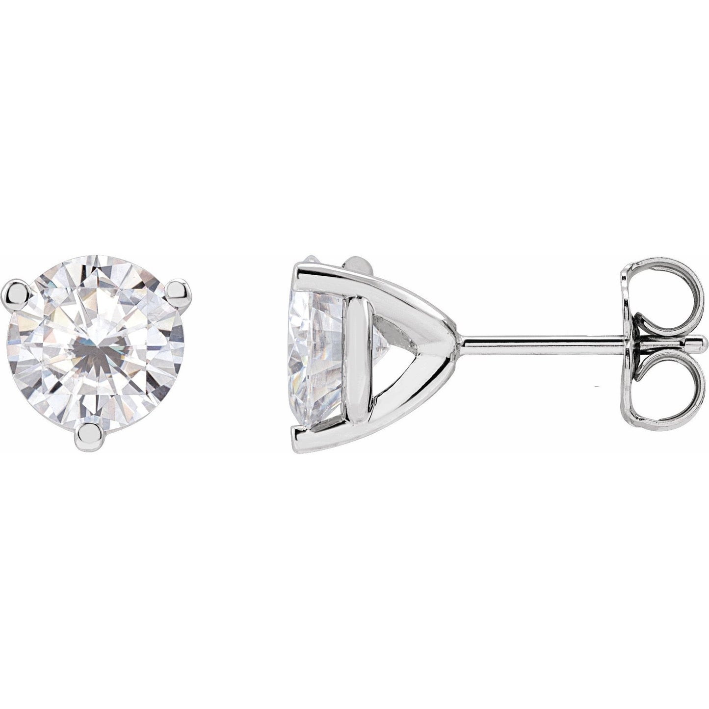 14K White 6.5 mm Round Lab-Created Moissaniteu2122 Earrings