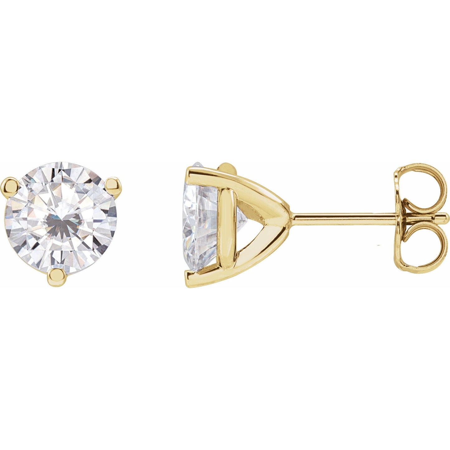 14K Yellow 6.5 mm Round Lab-Created Moissaniteu2122 Earrings