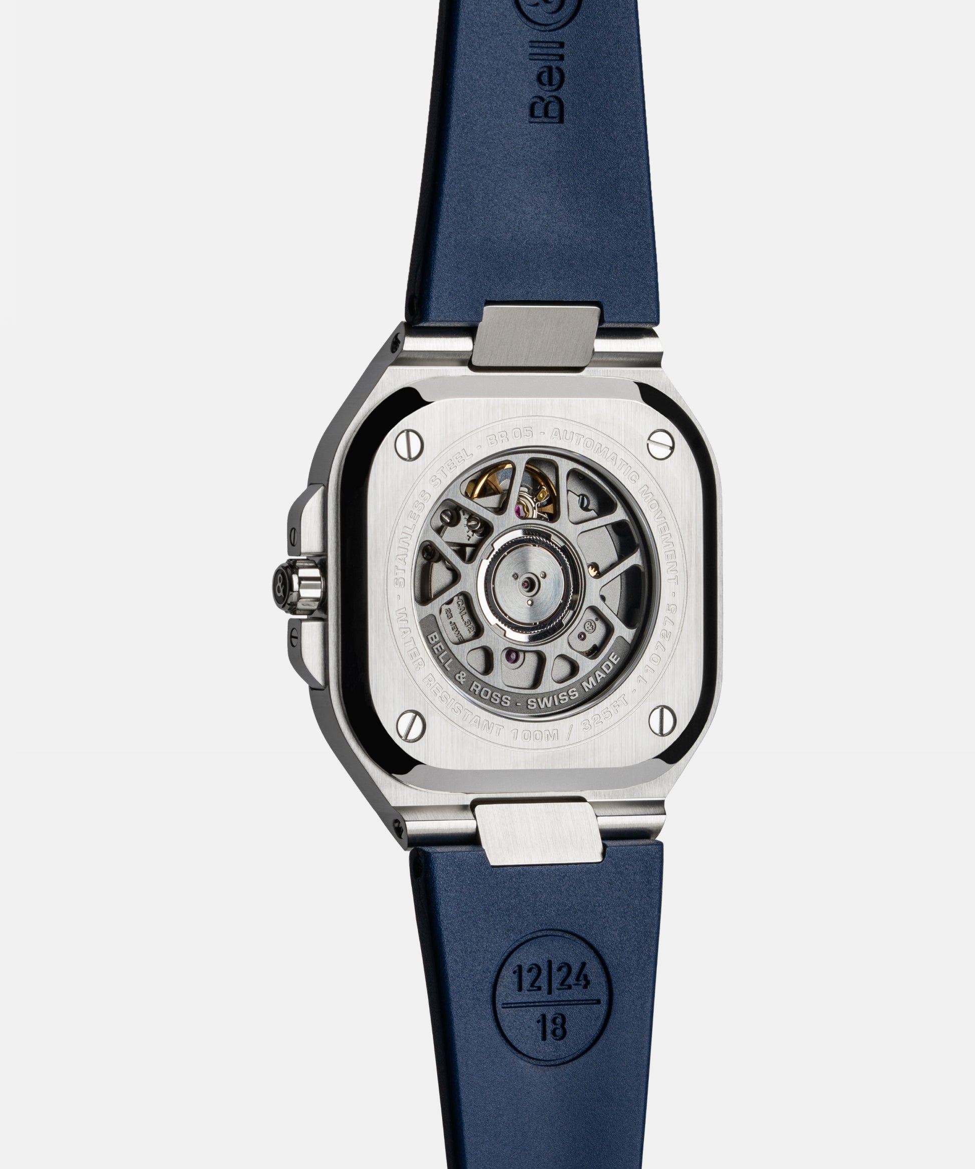 Bell & Ross BR05 Auto Blue Steel Rubber Strap Watch