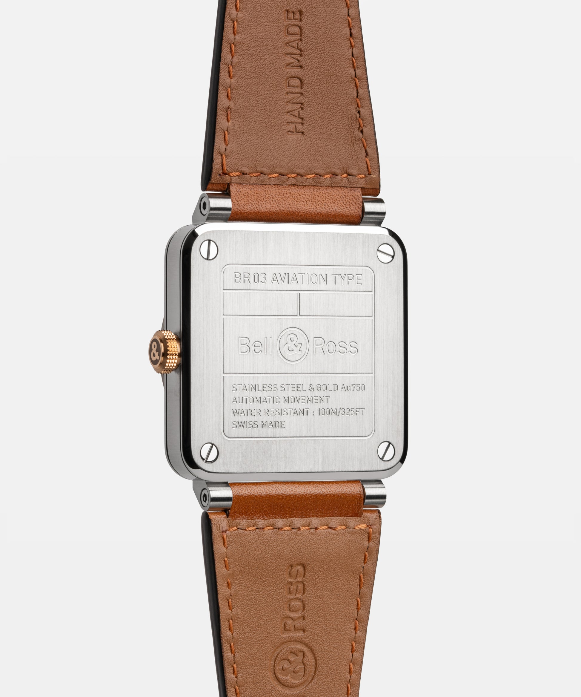 Bell & Ross BR03 White Steel & Gold Watch