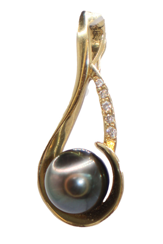 18kt Yellow Gold Tahitian Pearl Pendant