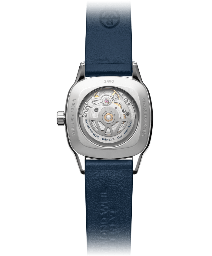 Raymond Weil Freelancer Ladies Blue Dial Leather Watch, 34.5 x 34.5 mm