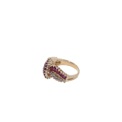 14kt Gold, Ruby and Diamond Ring