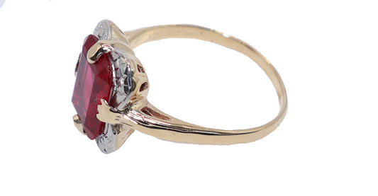 14kt Yellow Gold Ring with 4.44-Carat Ruby