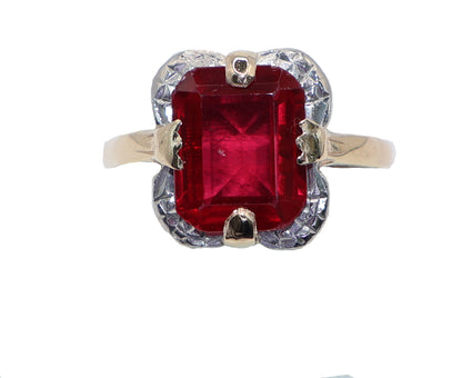 14kt Yellow Gold Ring with 4.44-Carat Ruby