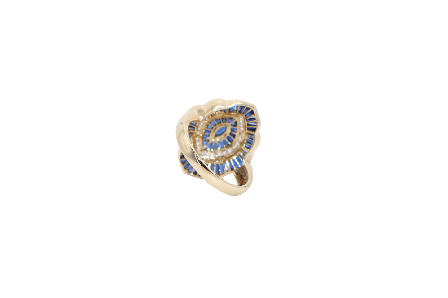Gold, Sapphire, Diamond Cocktail Ring