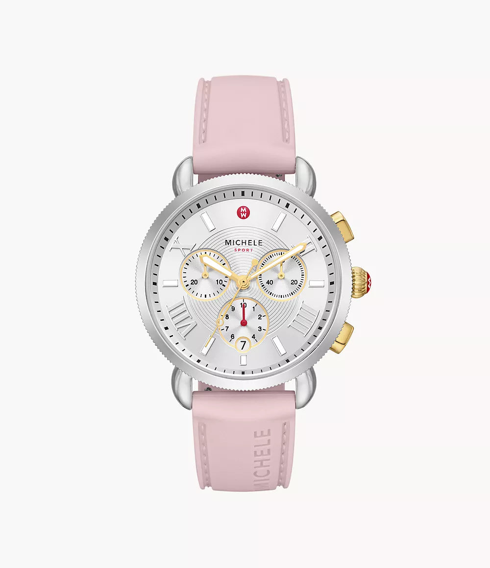 Michele Sporty Sport Sail Two-Tone Peony Silicone Watch