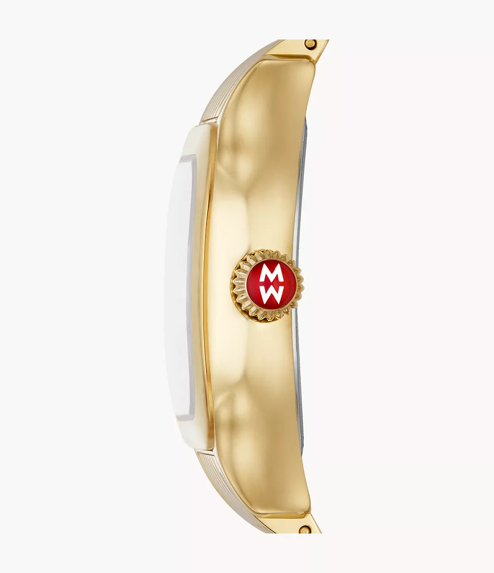 Michele Meggie 18K Gold-Plated Diamond Dial Watch