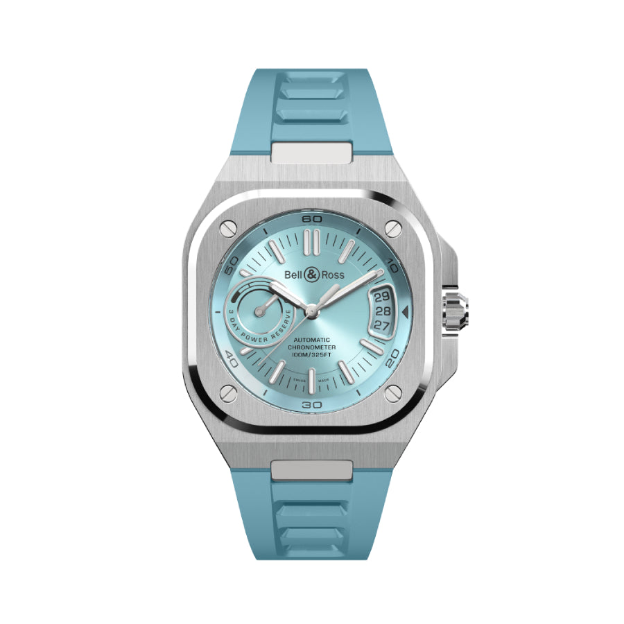 Bell & Ross BR-X5 Ice Blue Steel Rubber Strap Watch | New York Jewelers