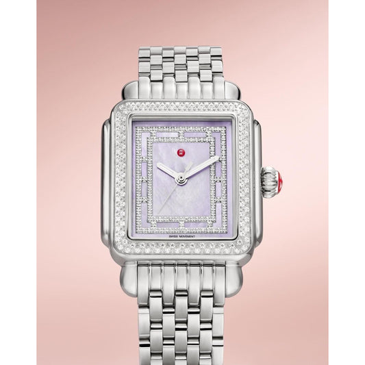 Michele Deco Madison Purple Dial Ladies Watch