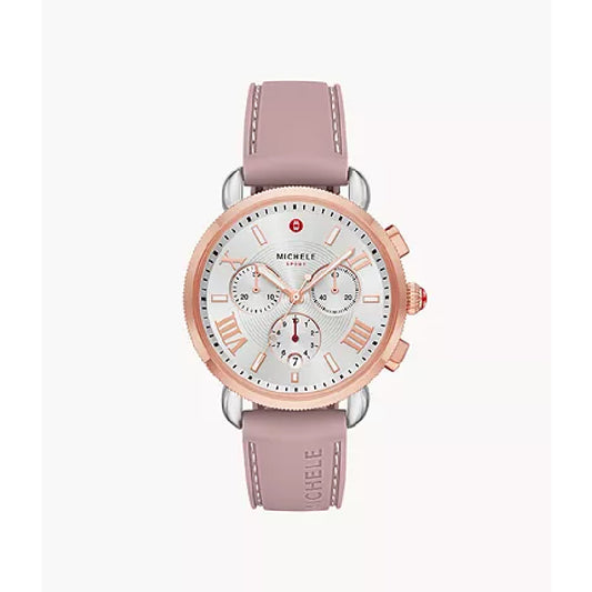 Michele Sporty Sport Sail Rose Silicone Watch