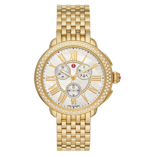 Michele Serein 18K Gold-Plated Diamond Watch