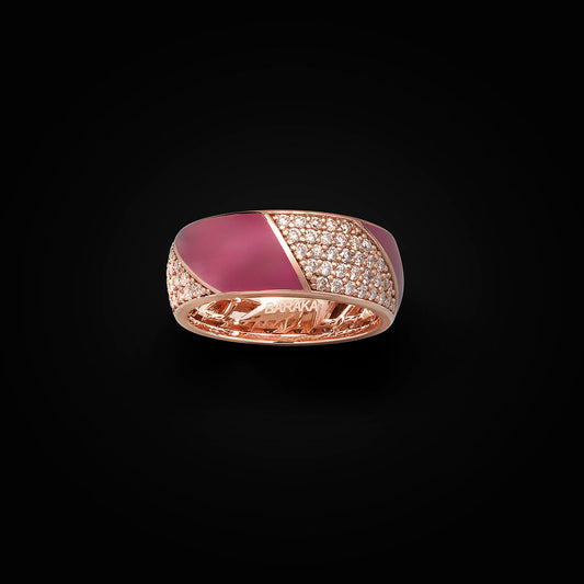 Baraka Accento ring with paved diamonds and enamel