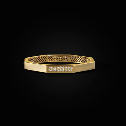 Baraka Ottagono gold and diamond bracelet, size M