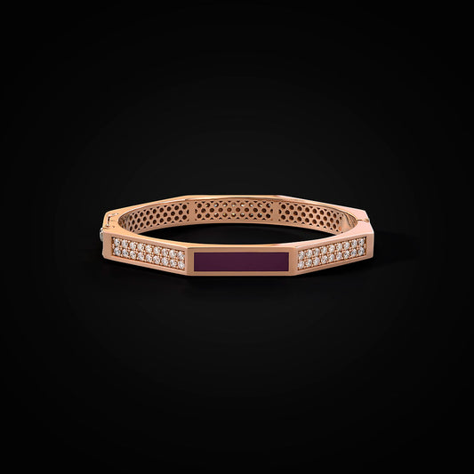 Baraka Ottagono gold bracelet with diamonds and enamel, size M