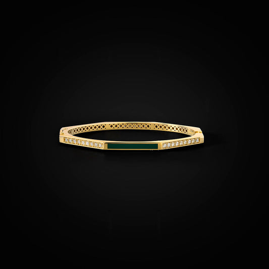 Baraka Ottagono bracelet with gold, enamel and diamonds, size S