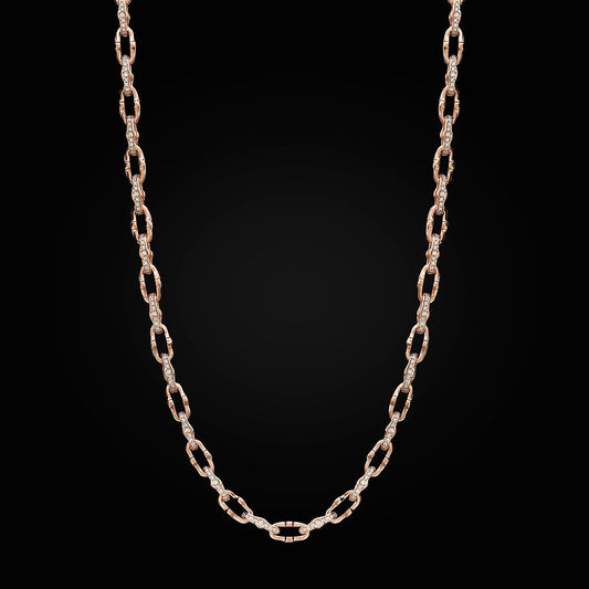 Baraka Lui e Lei necklace with paved diamonds, size L