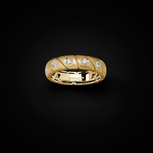 Baraka Accento ring with central diamonds, size M